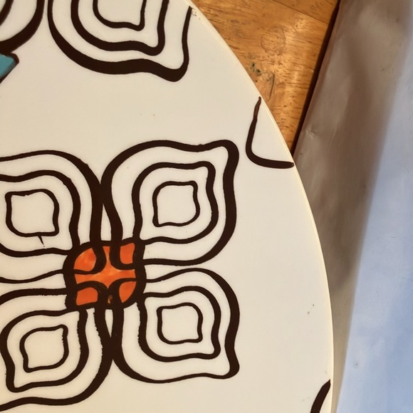 Fun ceramic oversized serving plate with adorable owl n leaf like pattern. Very - Picture 3 of 10